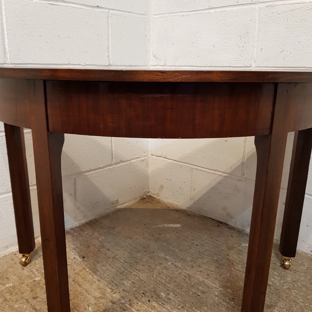 SNTIQUE PAIR REGENCY MAHOGANY DEMI LUNE SIDE TABLED C1820 View V