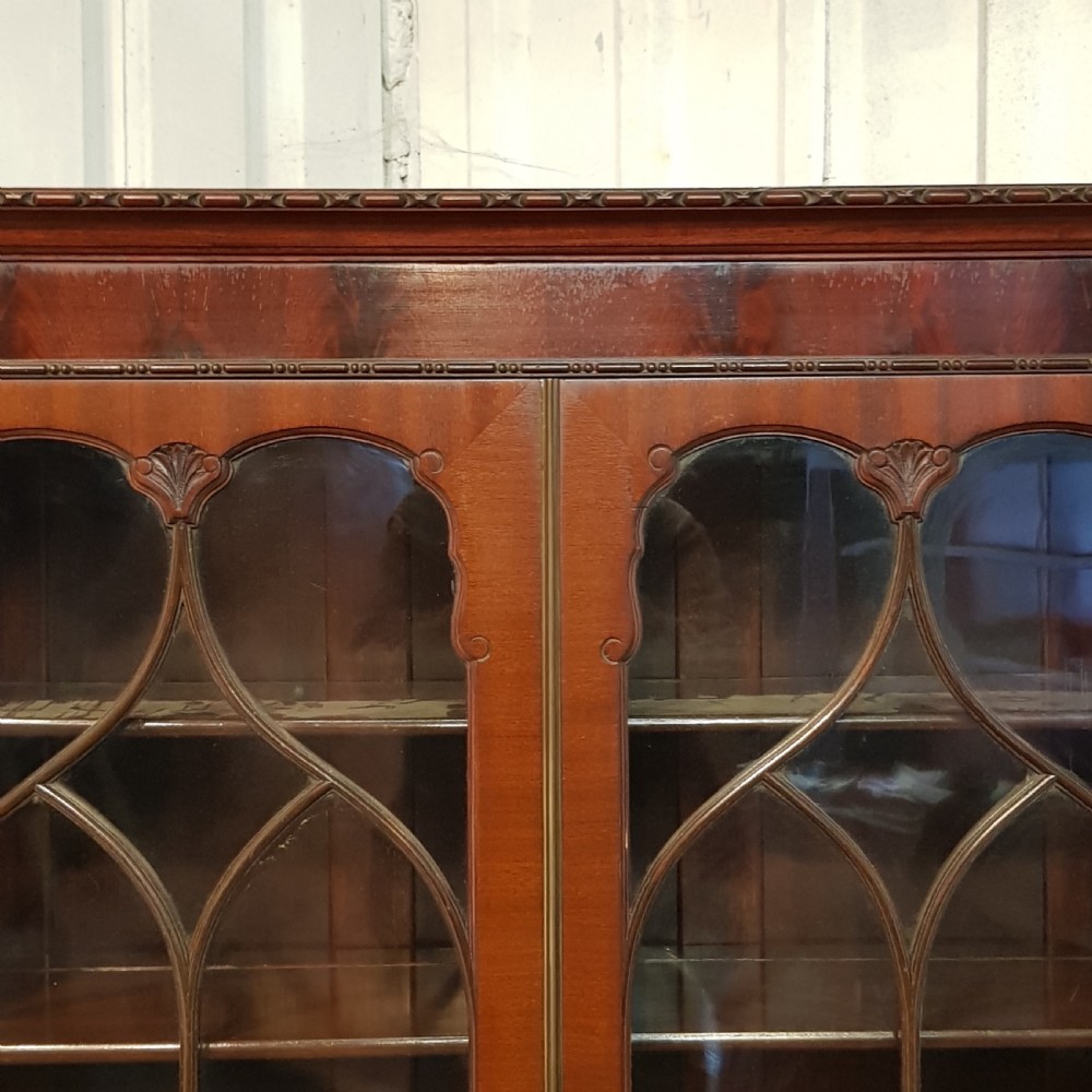 ANTIQUE EDWARDIAN MAHOGANY ASTRAGAL GLAZED BUREAU BOOKCASE C1900 View VIII