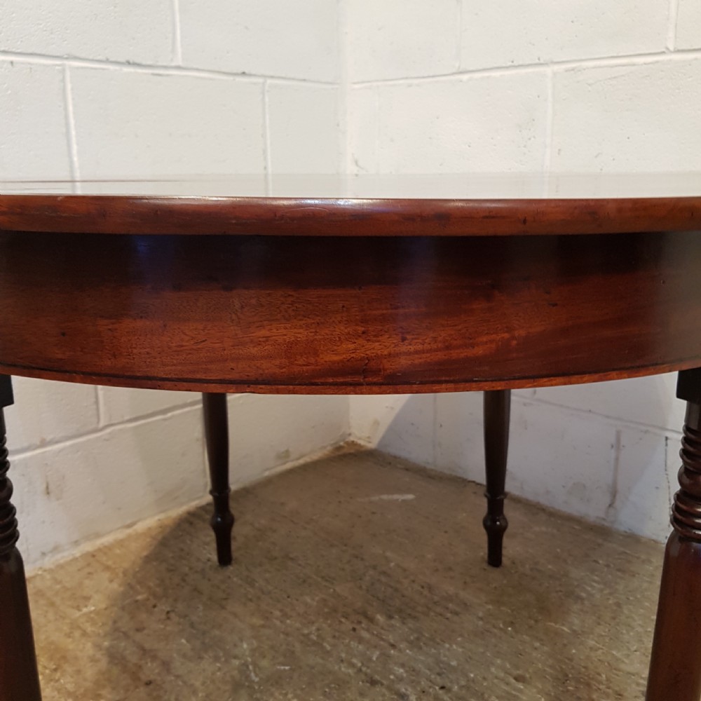 ANTIQUE REGENCY MAHOGANY FOLD OVER DEMI LUNE TEA TABLE C1820 View VII