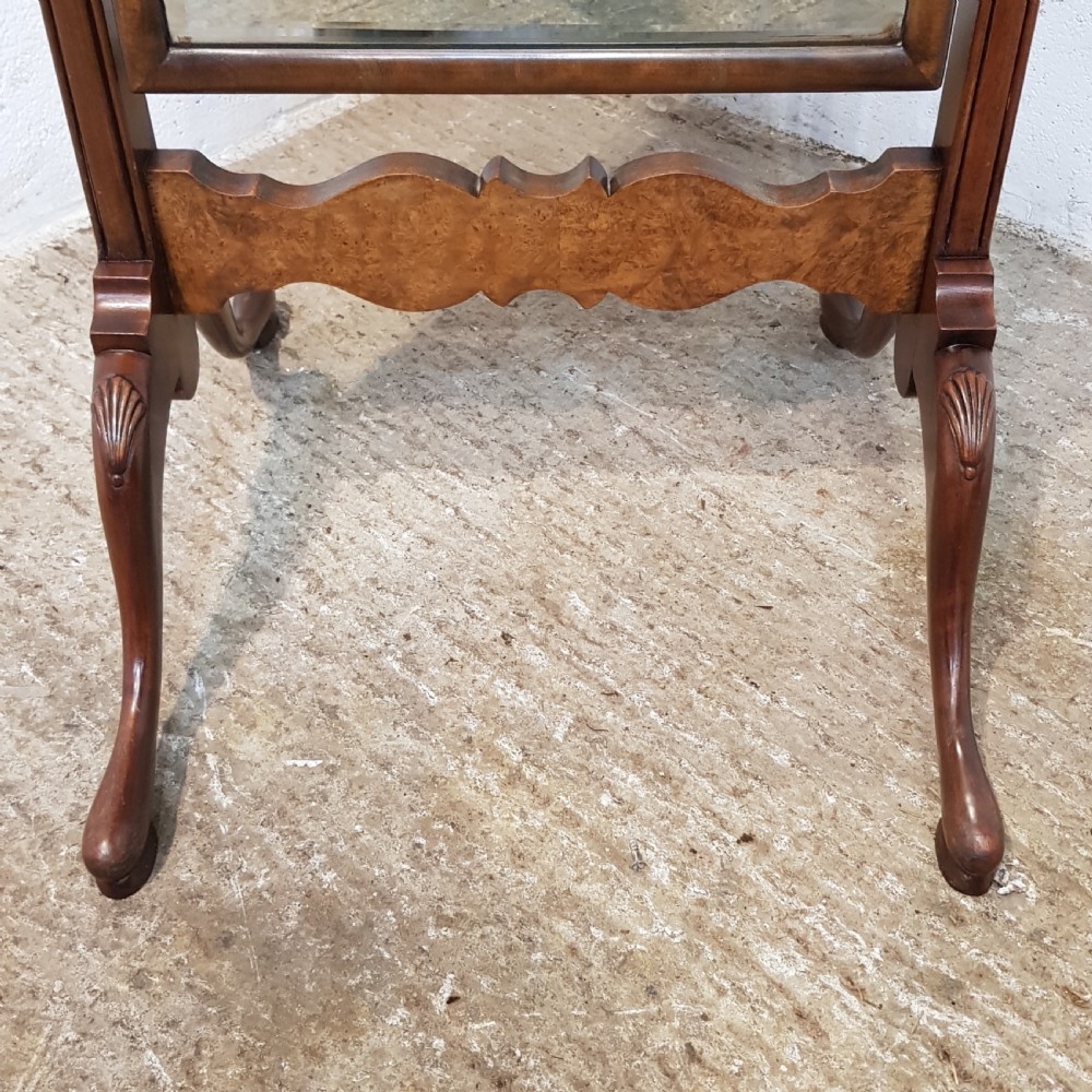 ANTIQUE BURR WALNUT CHEVAL MIRROR C1920 View III