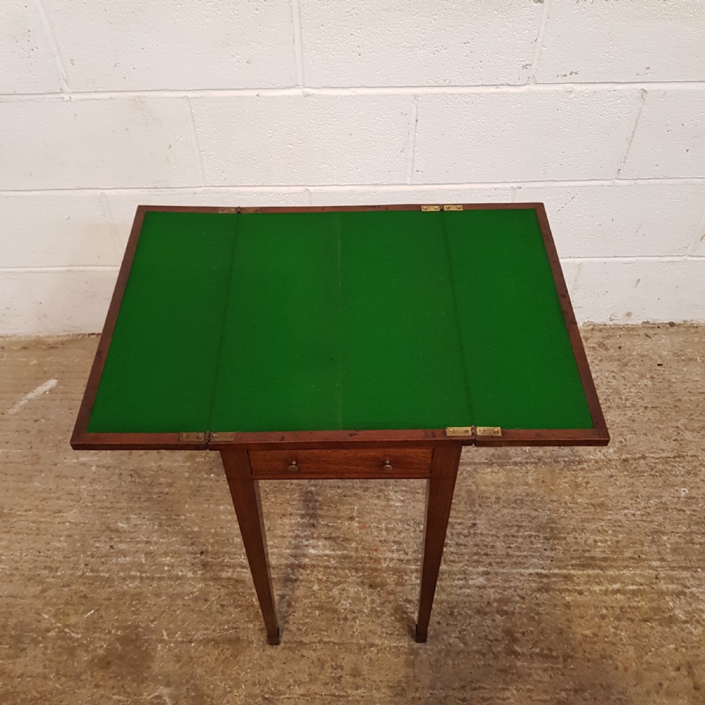 ANTIQUE EDWARDIAN REGENCY MAHOGANY FOLD OUT GAMES TABLE C1900 View IV
