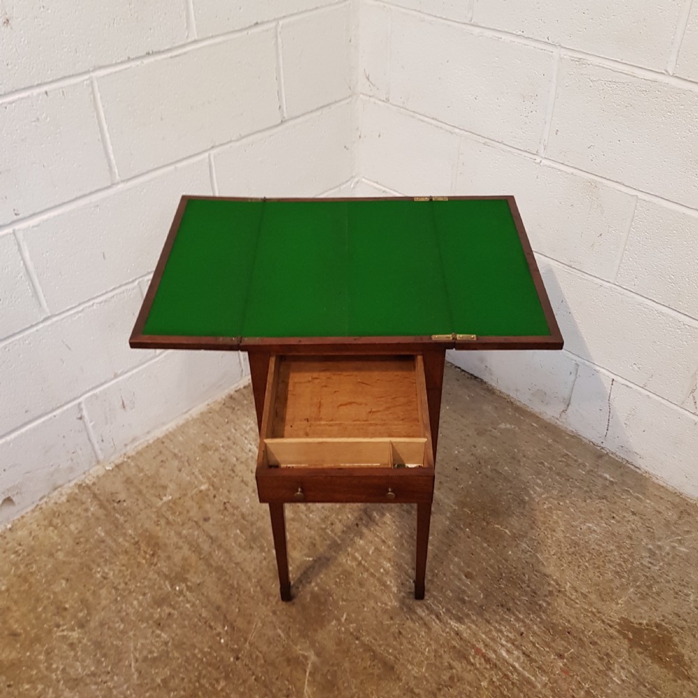 ANTIQUE EDWARDIAN REGENCY MAHOGANY FOLD OUT GAMES TABLE C1900 View V