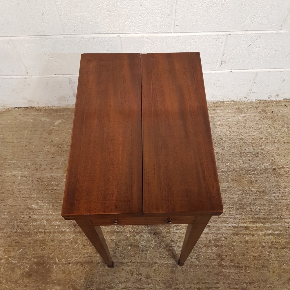 ANTIQUE EDWARDIAN REGENCY MAHOGANY FOLD OUT GAMES TABLE C1900 View VI