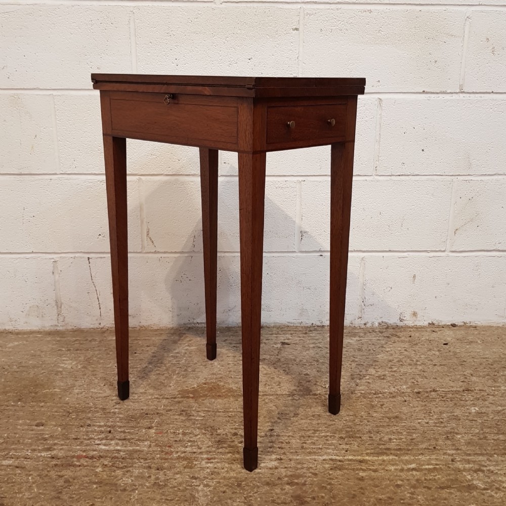 ANTIQUE EDWARDIAN REGENCY MAHOGANY FOLD OUT GAMES TABLE C1900 View VII