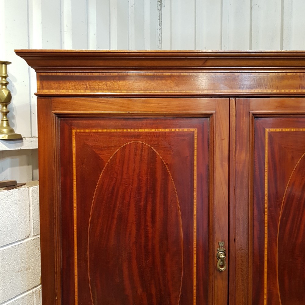 ANTIQUE EDWARDIAN IN,AID MAHOGANY GENTS TRIPLE WARDROBE COMPACTUM C1900 View III