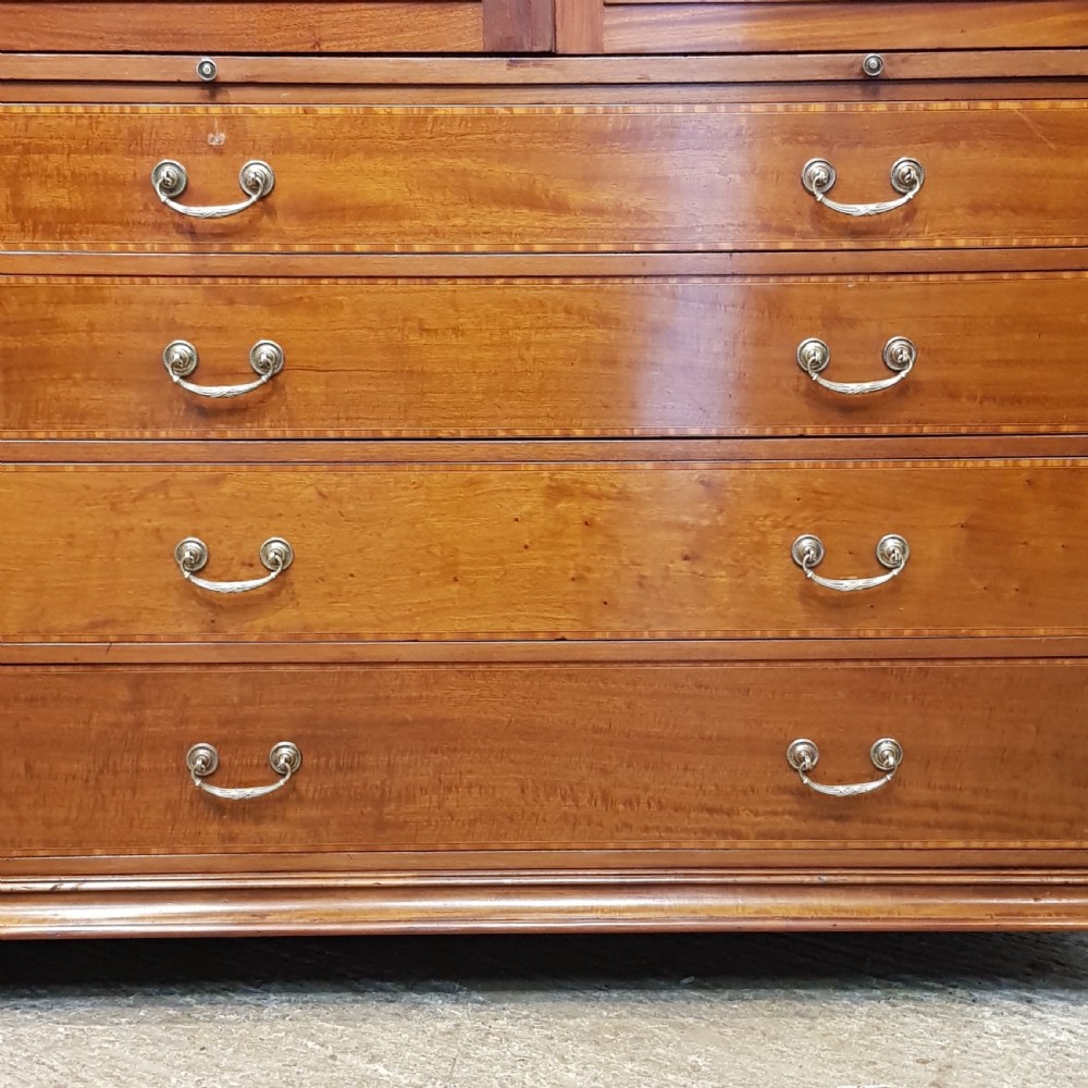 ANTIQUE EDWARDIAN IN,AID MAHOGANY GENTS TRIPLE WARDROBE COMPACTUM C1900 View V