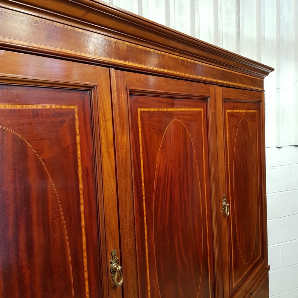 ANTIQUE EDWARDIAN IN,AID MAHOGANY GENTS TRIPLE WARDROBE COMPACTUM C1900 View VI