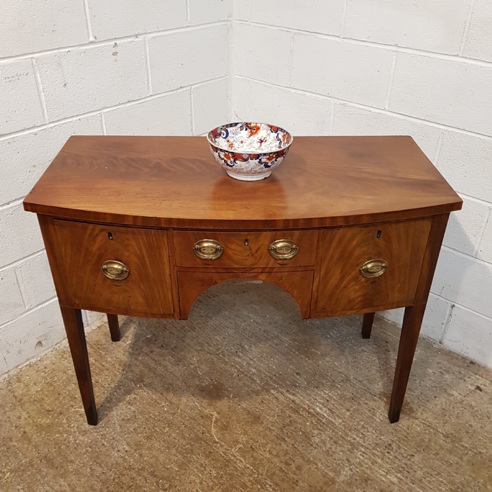 ANTIQUE SMALL REGENCY MAHOGANY BOW FRONT  SIDEBOARD C1820 View II