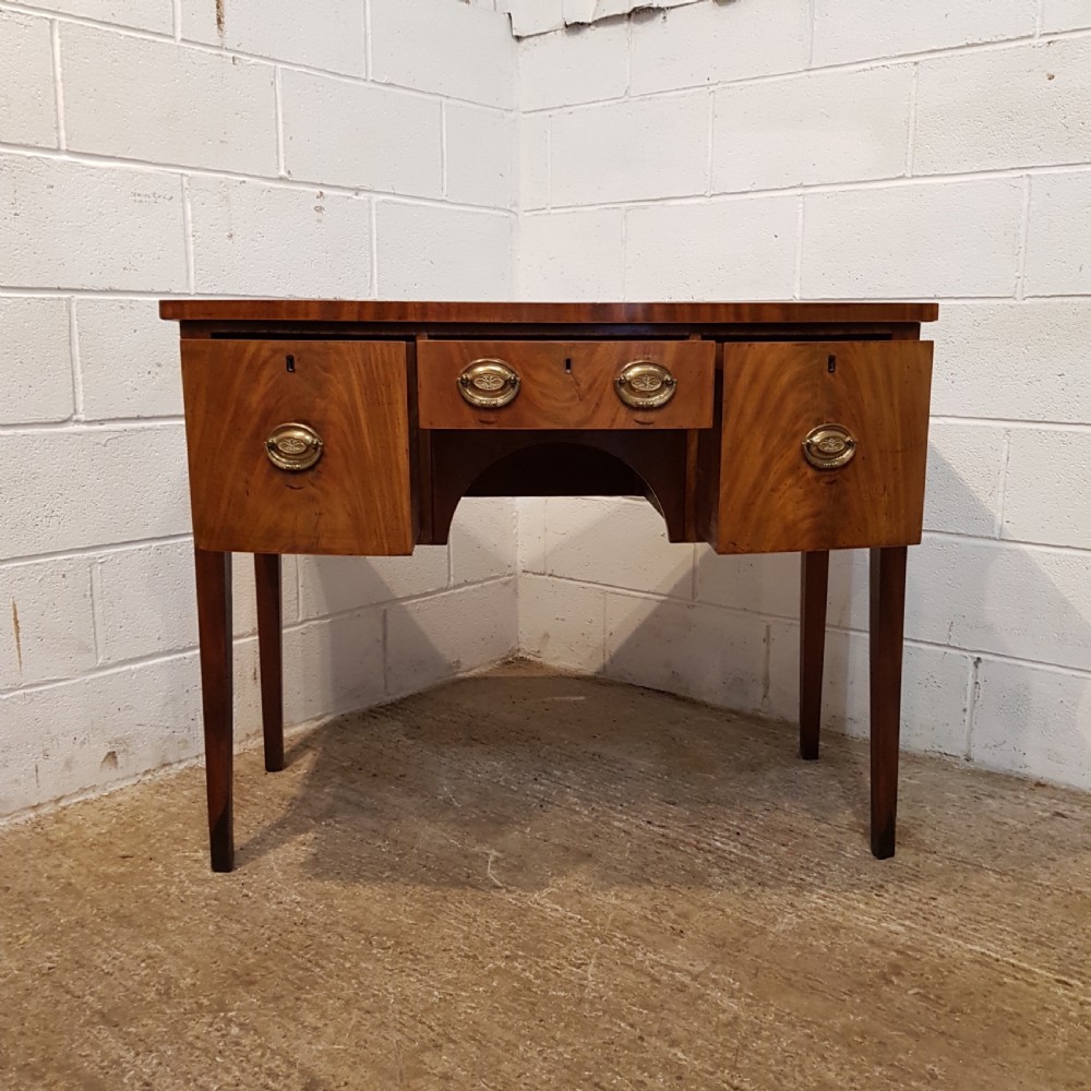 ANTIQUE SMALL REGENCY MAHOGANY BOW FRONT  SIDEBOARD C1820 View IV