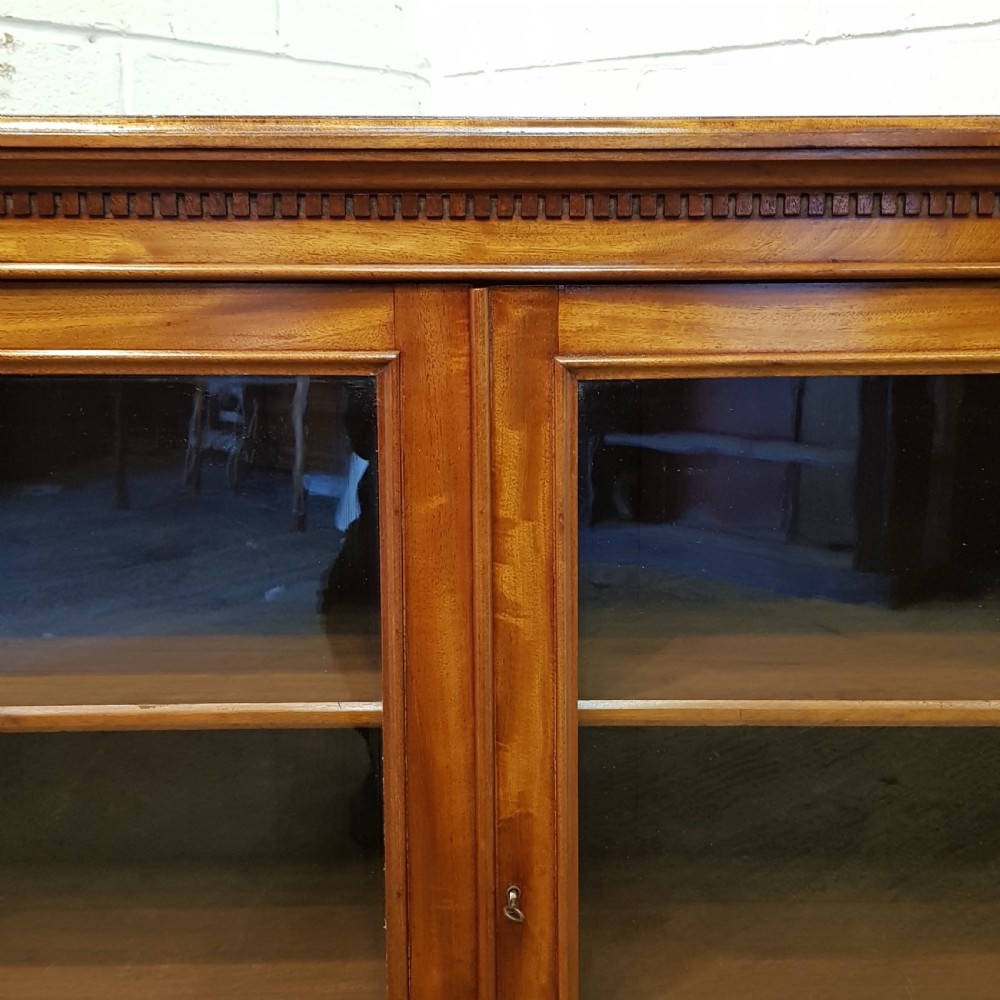 ANTIQUE EDWARDIAN WALNUT GLAZED BOOKCASE C1900 View III