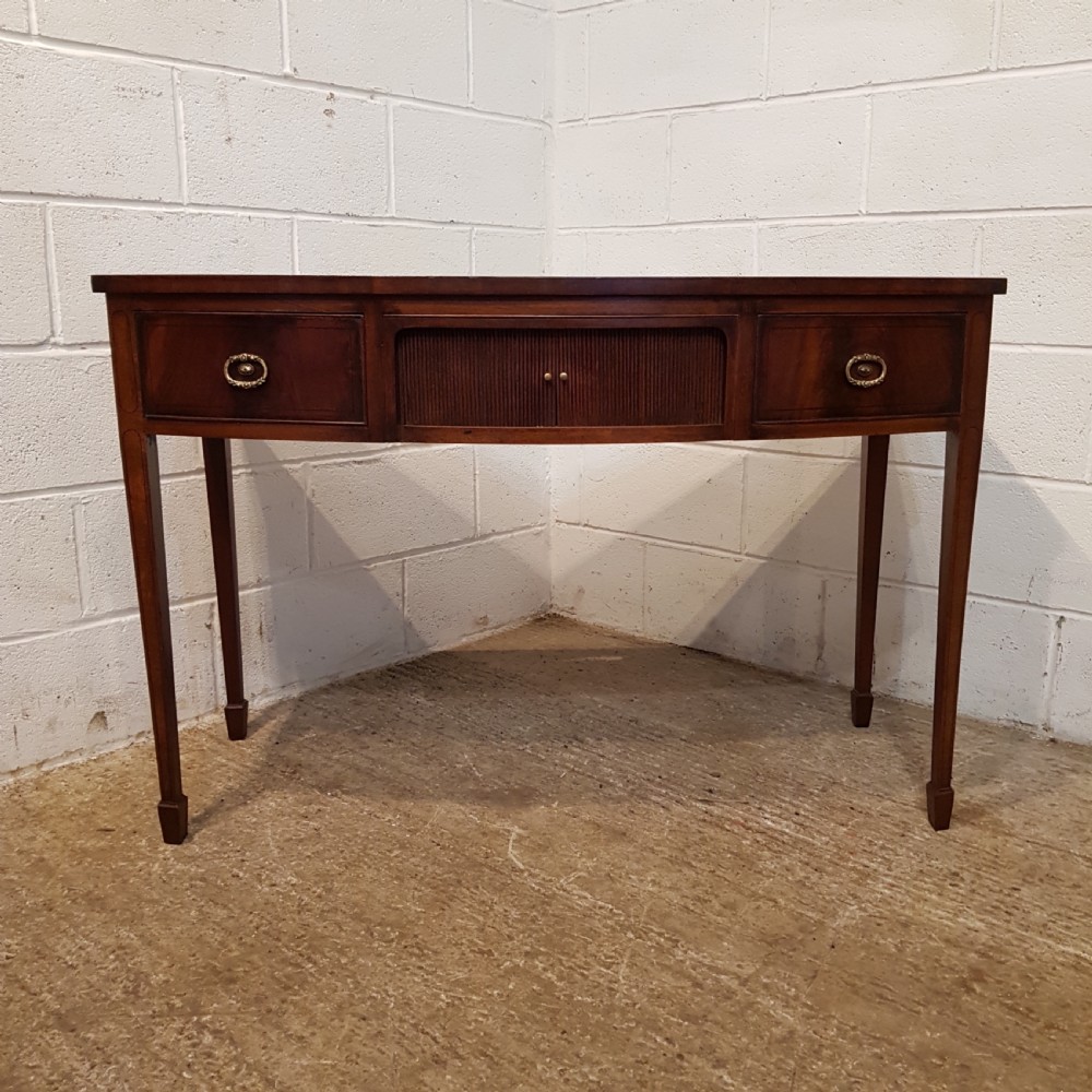 ANTIQUE EDWARDIAN REGENCY MAHOGANY BOW FRONT SIDE TABLE C1900 View V