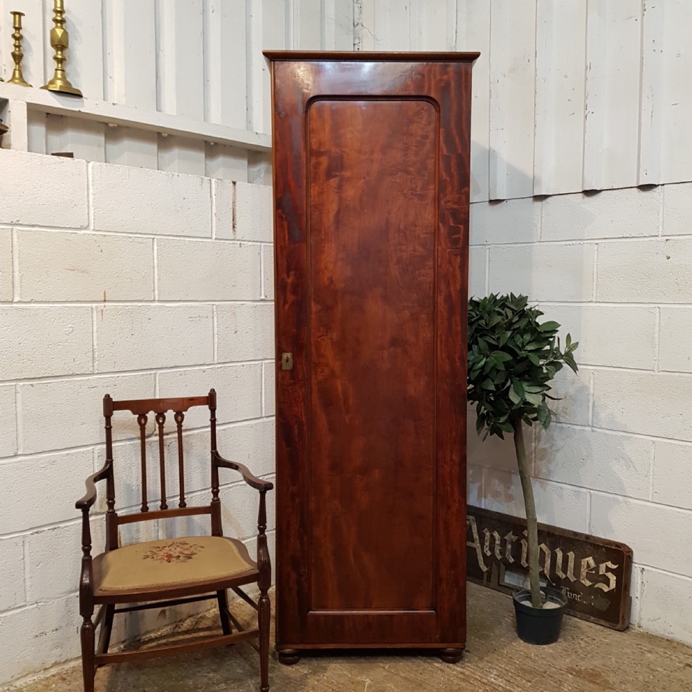 ANTIQUE VICTORIAN MAHOGANY CENTRY BOX SINGLE WARDROBE C1880