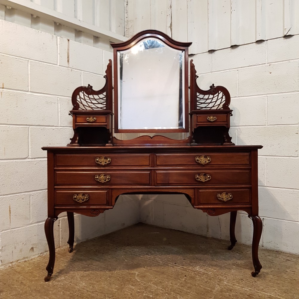 ANTIQUE ART NOUVEAU MAHOGANY DRESSING TABLE C1890 View II