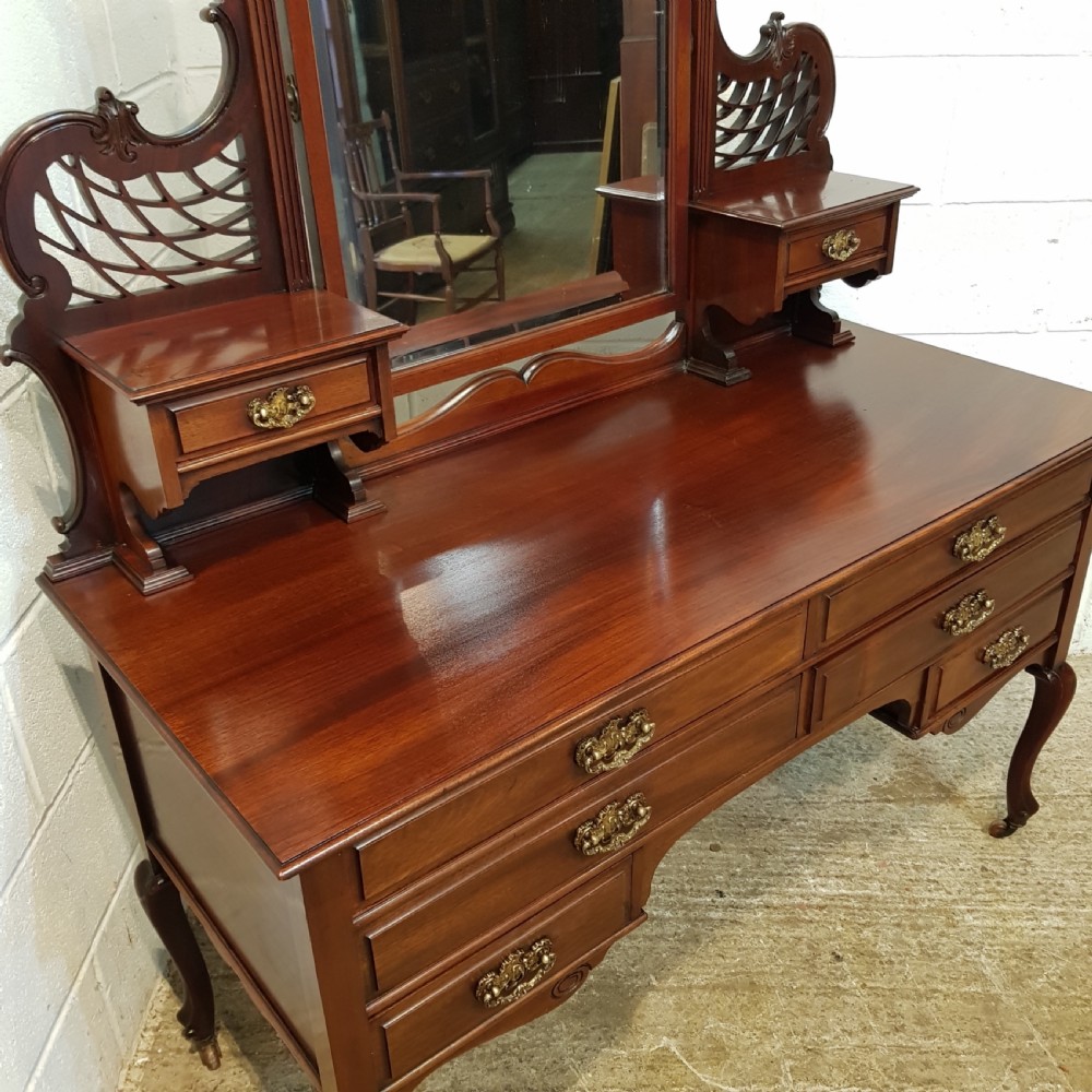 ANTIQUE ART NOUVEAU MAHOGANY DRESSING TABLE C1890 View VII