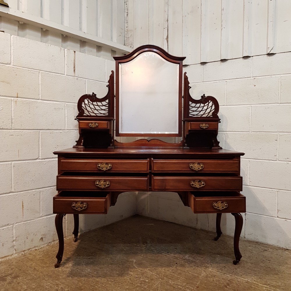 ANTIQUE ART NOUVEAU MAHOGANY DRESSING TABLE C1890 View VIII