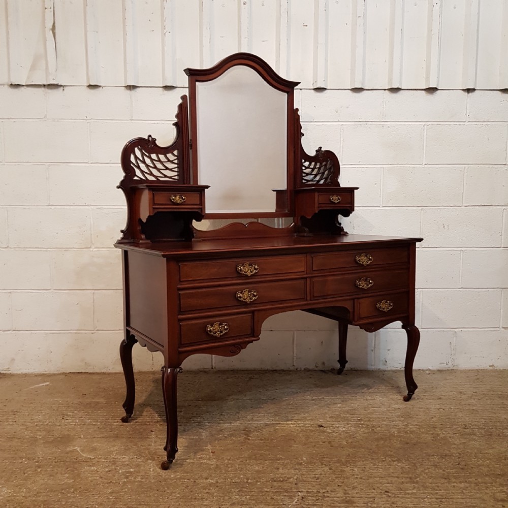 ANTIQUE ART NOUVEAU MAHOGANY DRESSING TABLE C1890 View IX
