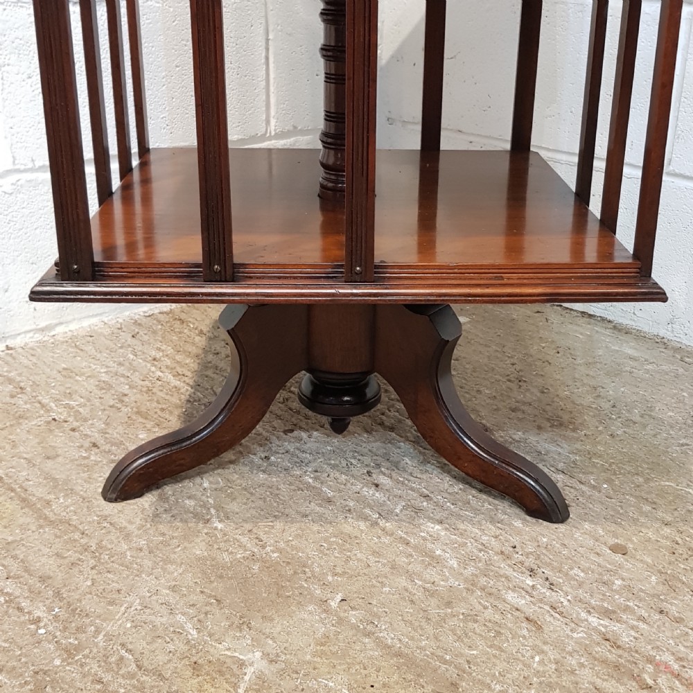SNTIQUE VICTORIAN WALNUT REVOLVING BOOKCASE C1880 View IV