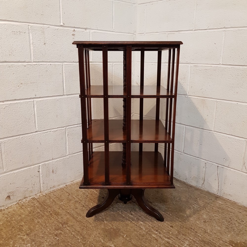 SNTIQUE VICTORIAN WALNUT REVOLVING BOOKCASE C1880 View VII