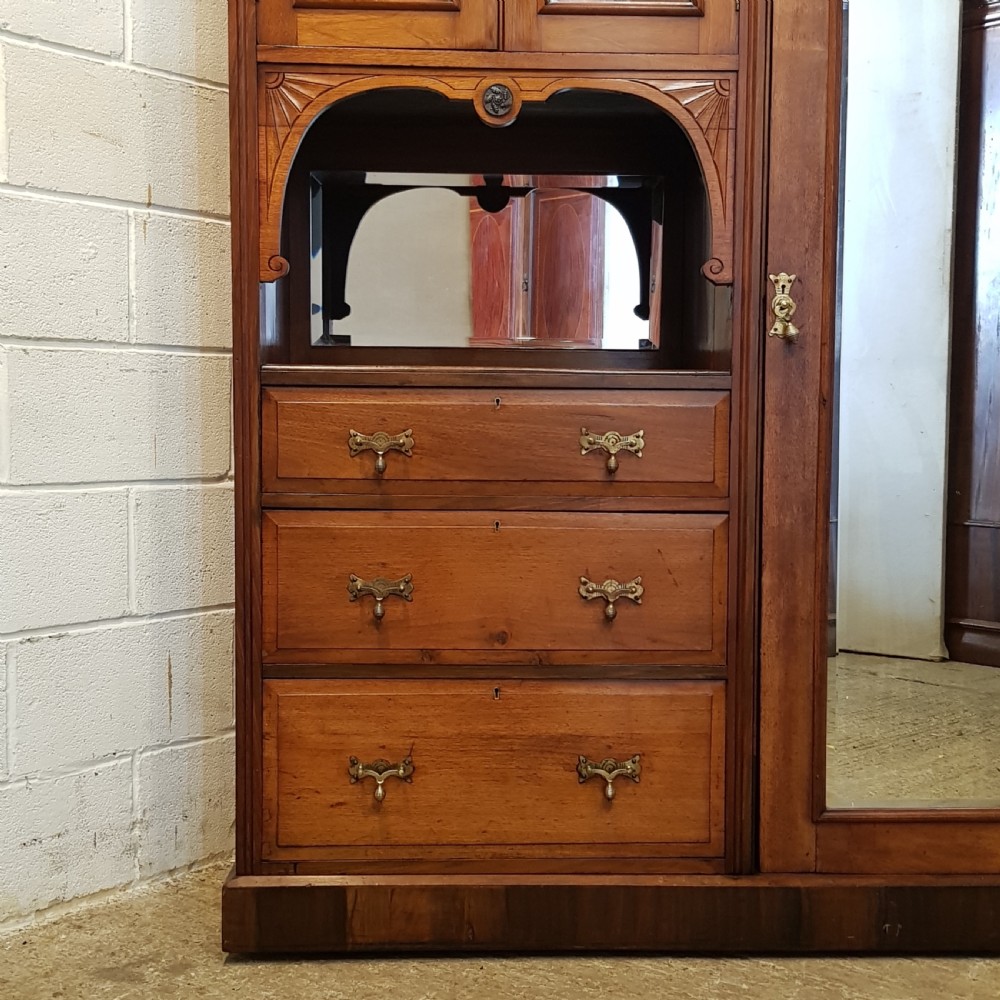 ANTIQUE VICTORIAN WALNUT COMBINATION WARDROBE C1880 View III