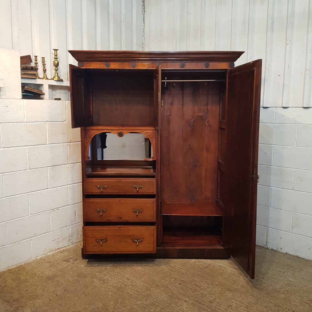 ANTIQUE VICTORIAN WALNUT COMBINATION WARDROBE C1880 View VI