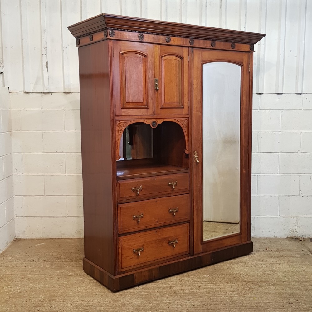 ANTIQUE VICTORIAN WALNUT COMBINATION WARDROBE C1880 View VII