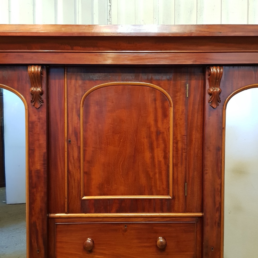 ANTIQUE VICTORIAN MAHOGANY TRIPLE WARDROBE COMPACTUM C1880 View V