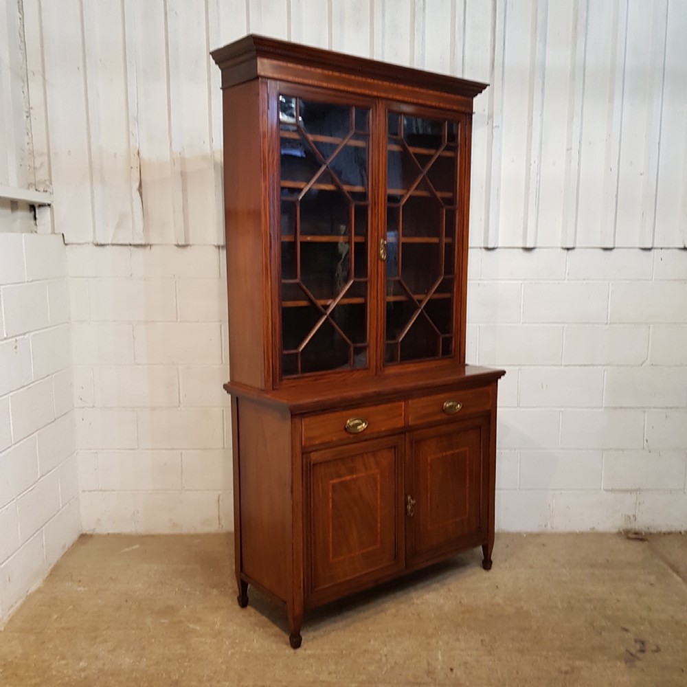 ANTIQUE LATE VICTORIAN REGENCY MAHOGANY ASTRAGAL GLAZED LIBRARY BOOKCASE C1890 View VII