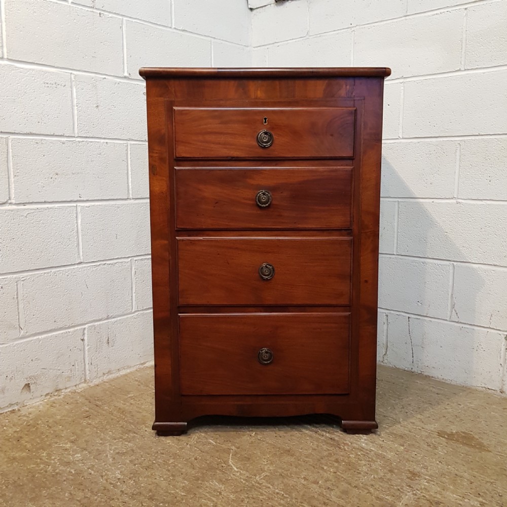 ANTIQUE MID VICTORIAN MAHOGANY TALL NARROW CHEST OF DRAWERS C1860 View II