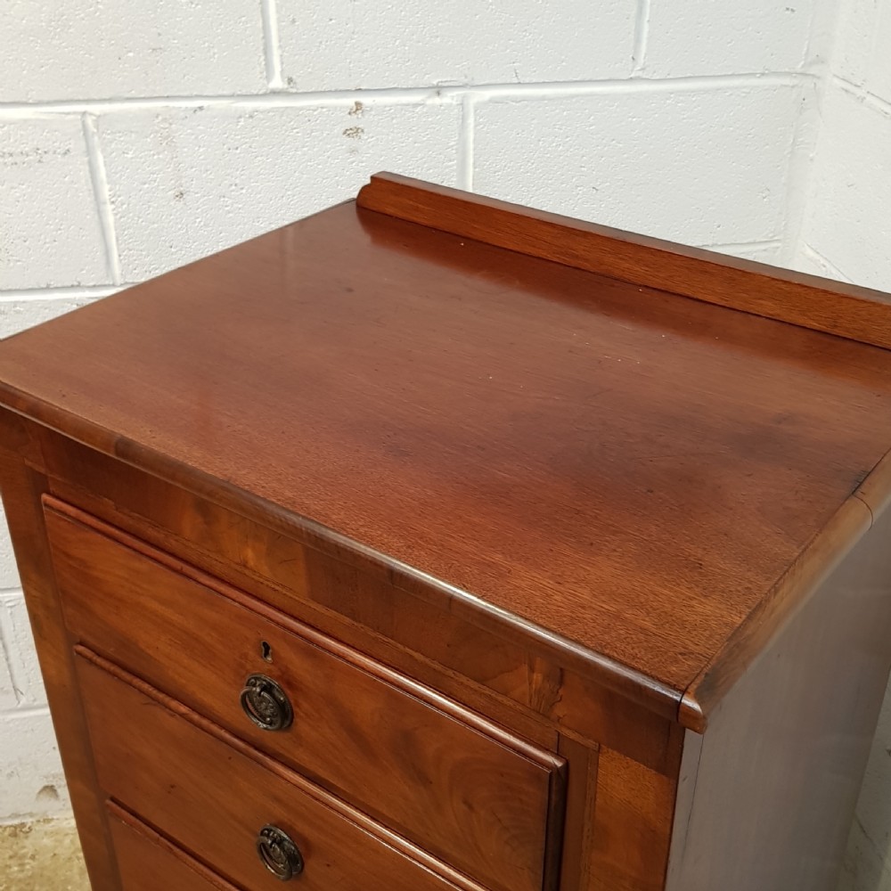 ANTIQUE MID VICTORIAN MAHOGANY TALL NARROW CHEST OF DRAWERS C1860 View IV