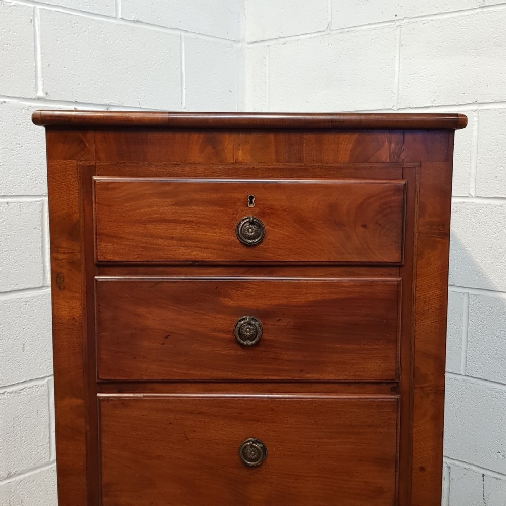 ANTIQUE MID VICTORIAN MAHOGANY TALL NARROW CHEST OF DRAWERS C1860 View V