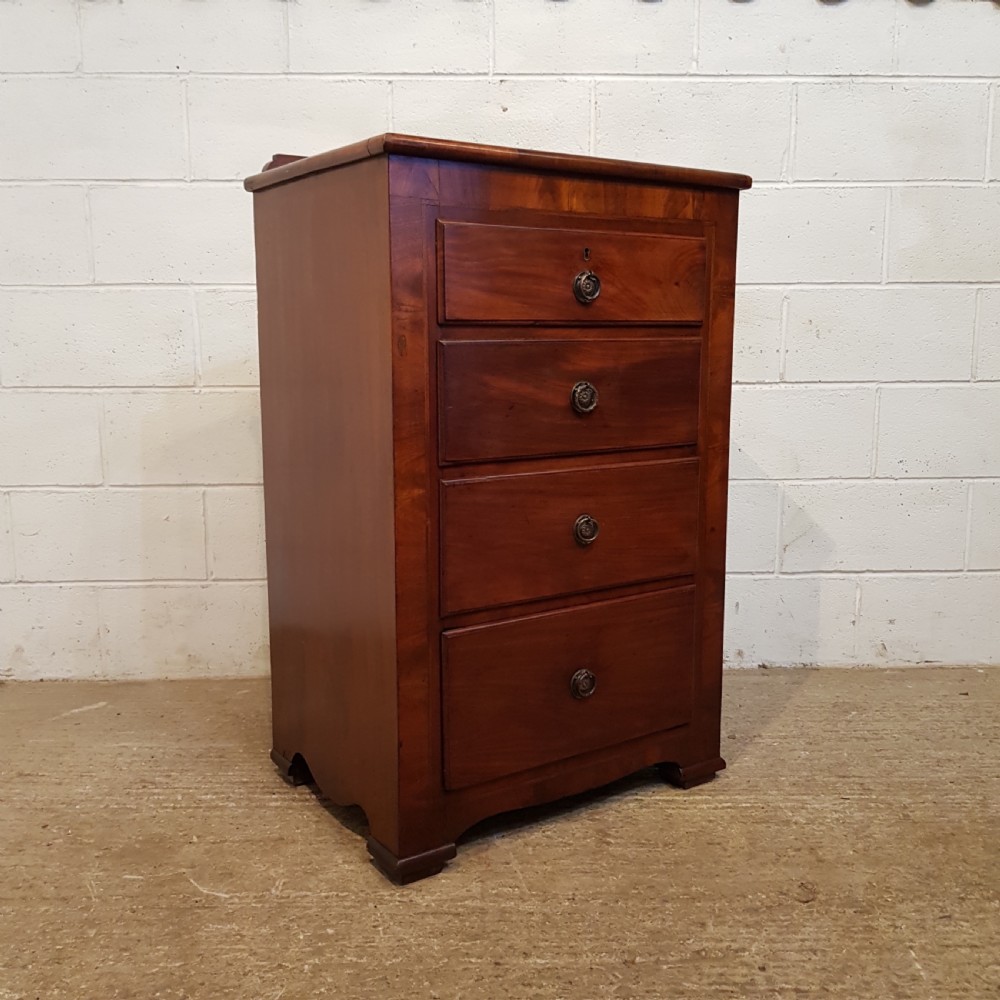 ANTIQUE MID VICTORIAN MAHOGANY TALL NARROW CHEST OF DRAWERS C1860 View VII