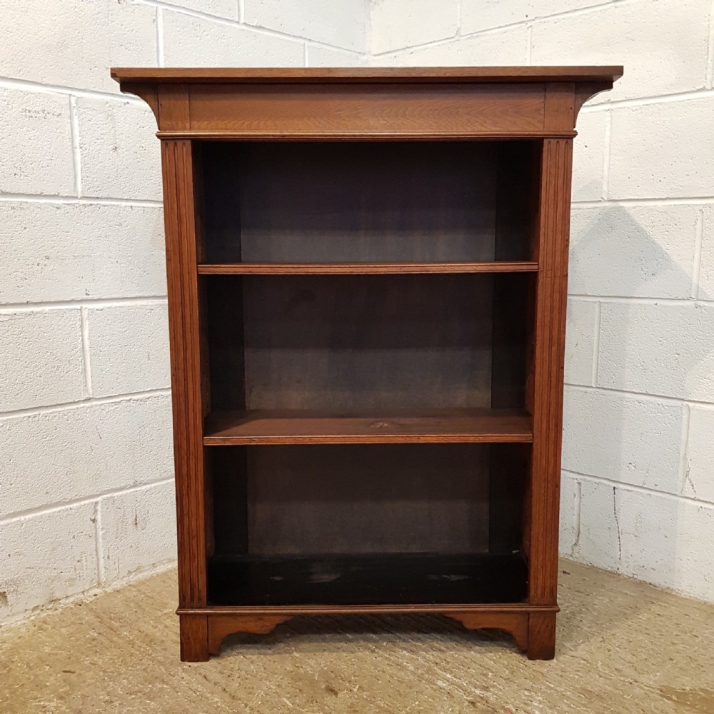 ANTIQUE ARTS & CRAFTS OAK OPEN BOOKCASE C1890 View II