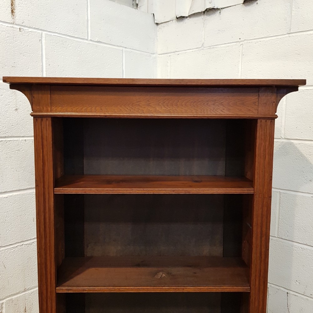 ANTIQUE ARTS & CRAFTS OAK OPEN BOOKCASE C1890 View VI