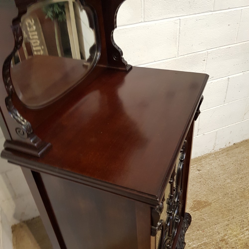 ANTIQUE LATE 19TH CENTURY CHIPPENDALE MAHOGANY DISPLAY MUSIC CABINET C1890 View IV