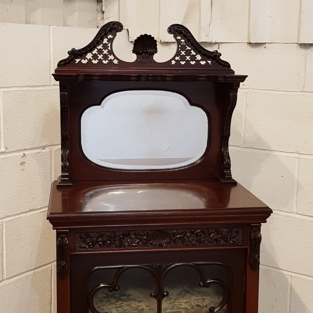 ANTIQUE LATE 19TH CENTURY CHIPPENDALE MAHOGANY DISPLAY MUSIC CABINET C1890 View VI