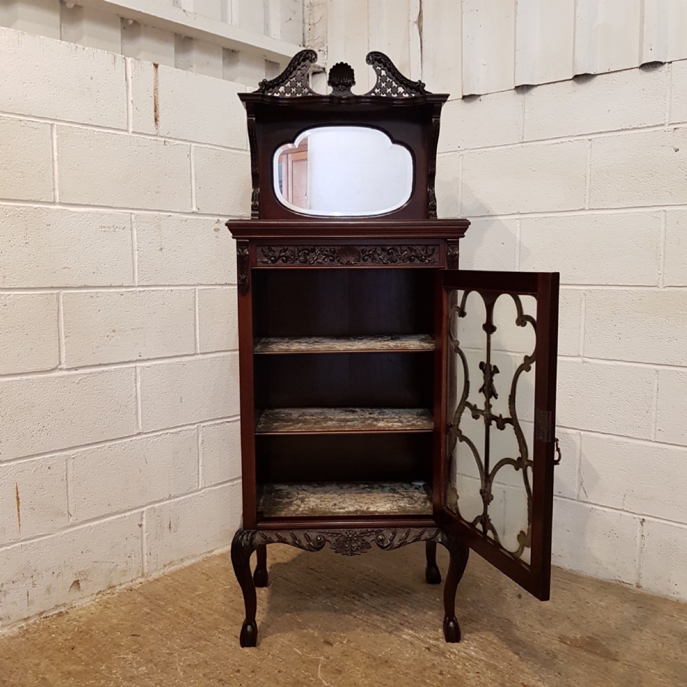 ANTIQUE LATE 19TH CENTURY CHIPPENDALE MAHOGANY DISPLAY MUSIC CABINET C1890 View VIII