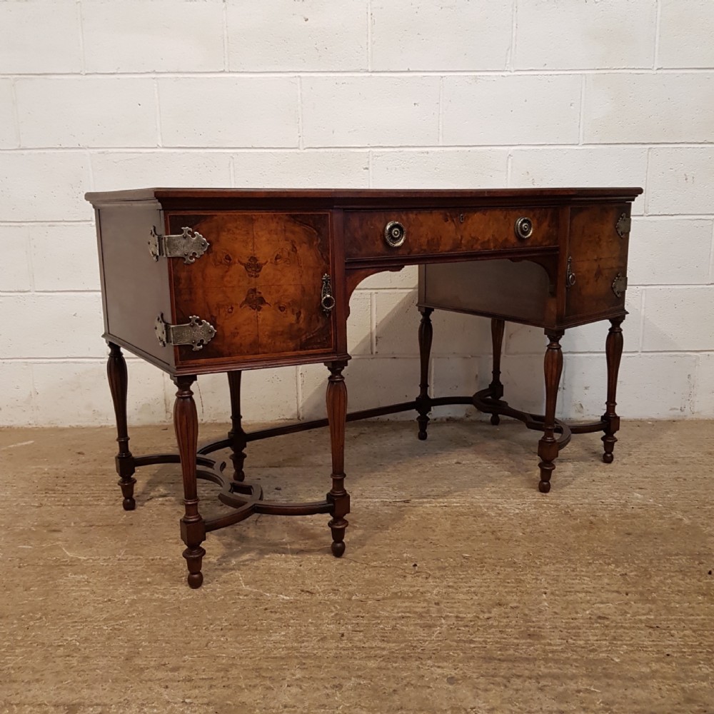 ANTIQUE BURR WALNUT DESK C1920 View VII