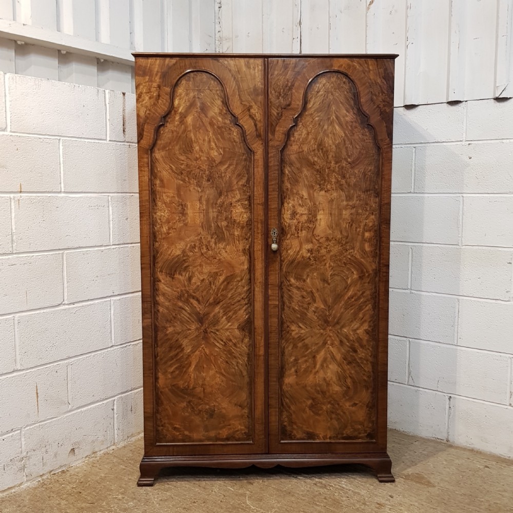 ANTIQUE BURR WALNUT SMALL FITTED WARDROBE C1920 View II