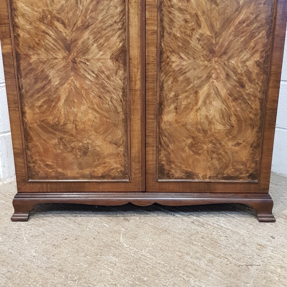 ANTIQUE BURR WALNUT SMALL FITTED WARDROBE C1920 View IV