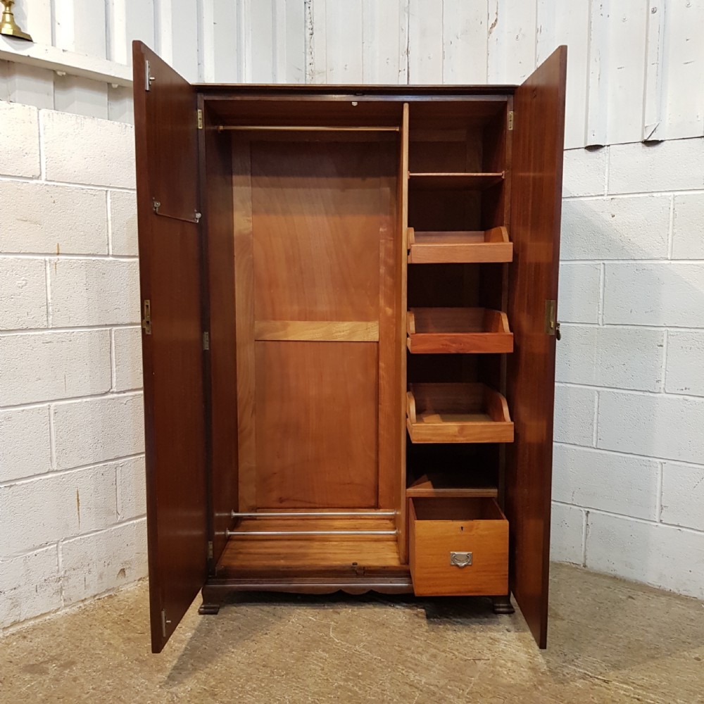 ANTIQUE BURR WALNUT SMALL FITTED WARDROBE C1920 View VI