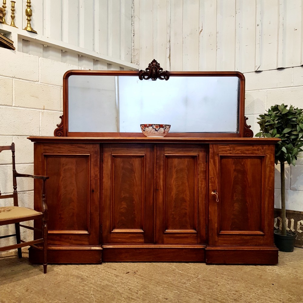 ANTIQUE VICTORIAN MAHOGANY MIRROR BACK CHIFFONIER C1880