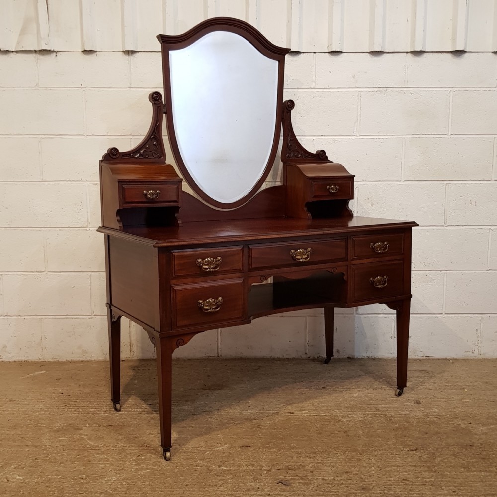 ANTIQUE EDWARDIAN MAHOGANY SHERATON DRESSING TABLE C1900 View VII