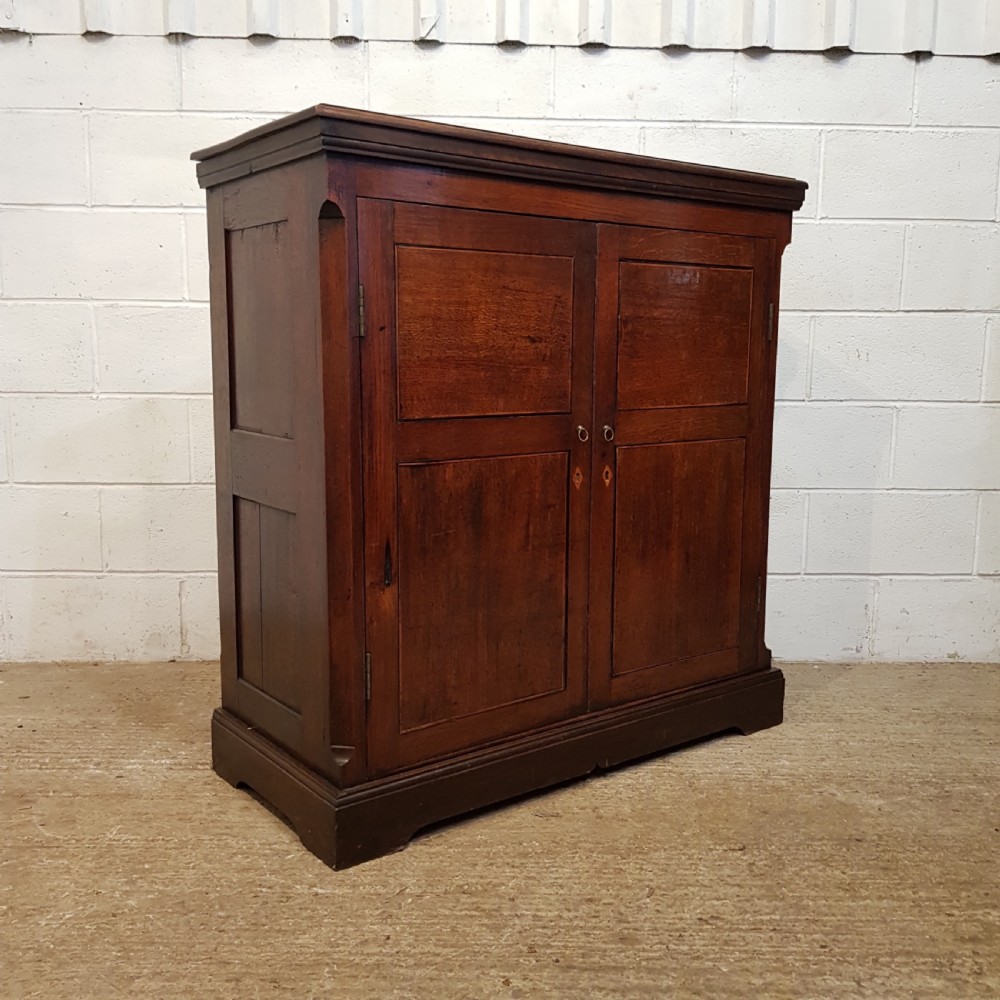 ANTIQUE 18TH CENTURY PERIOD COUNTRY OAK LINEN CUPBOARD C1780 View VI