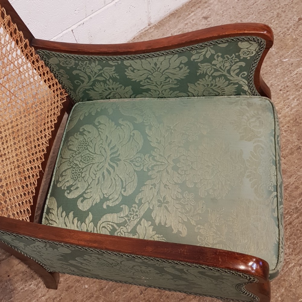 ANTIQUE PAIR SPLIT CANE BERGER MAHOGANY FRAMED ARMCHAIRS C1910 View IV
