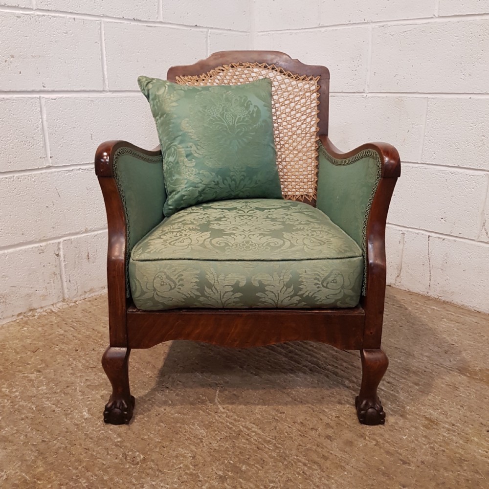 ANTIQUE PAIR SPLIT CANE BERGER MAHOGANY FRAMED ARMCHAIRS C1910 View V