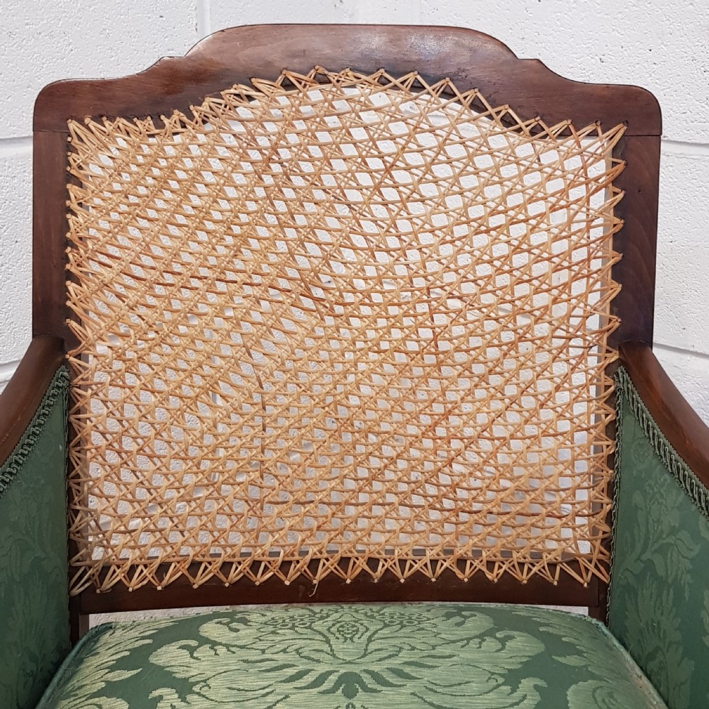 ANTIQUE PAIR SPLIT CANE BERGER MAHOGANY FRAMED ARMCHAIRS C1910 View VI