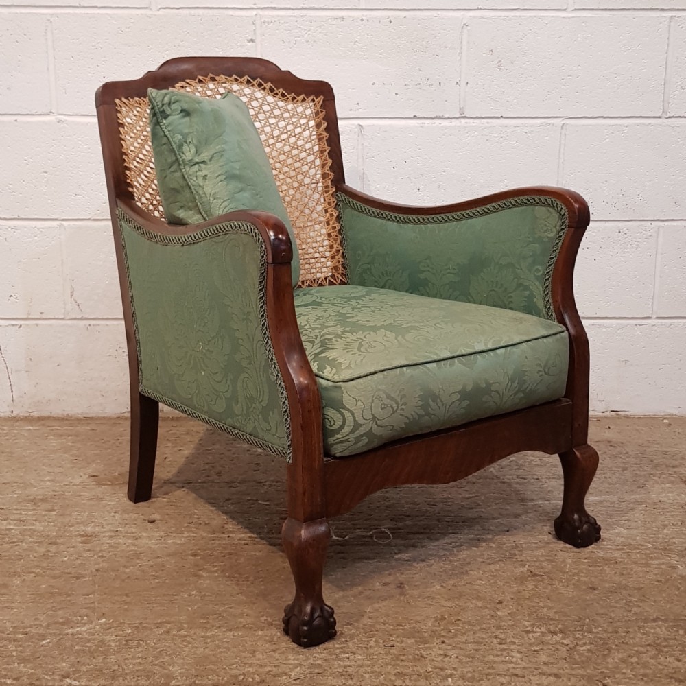 ANTIQUE PAIR SPLIT CANE BERGER MAHOGANY FRAMED ARMCHAIRS C1910 View VII