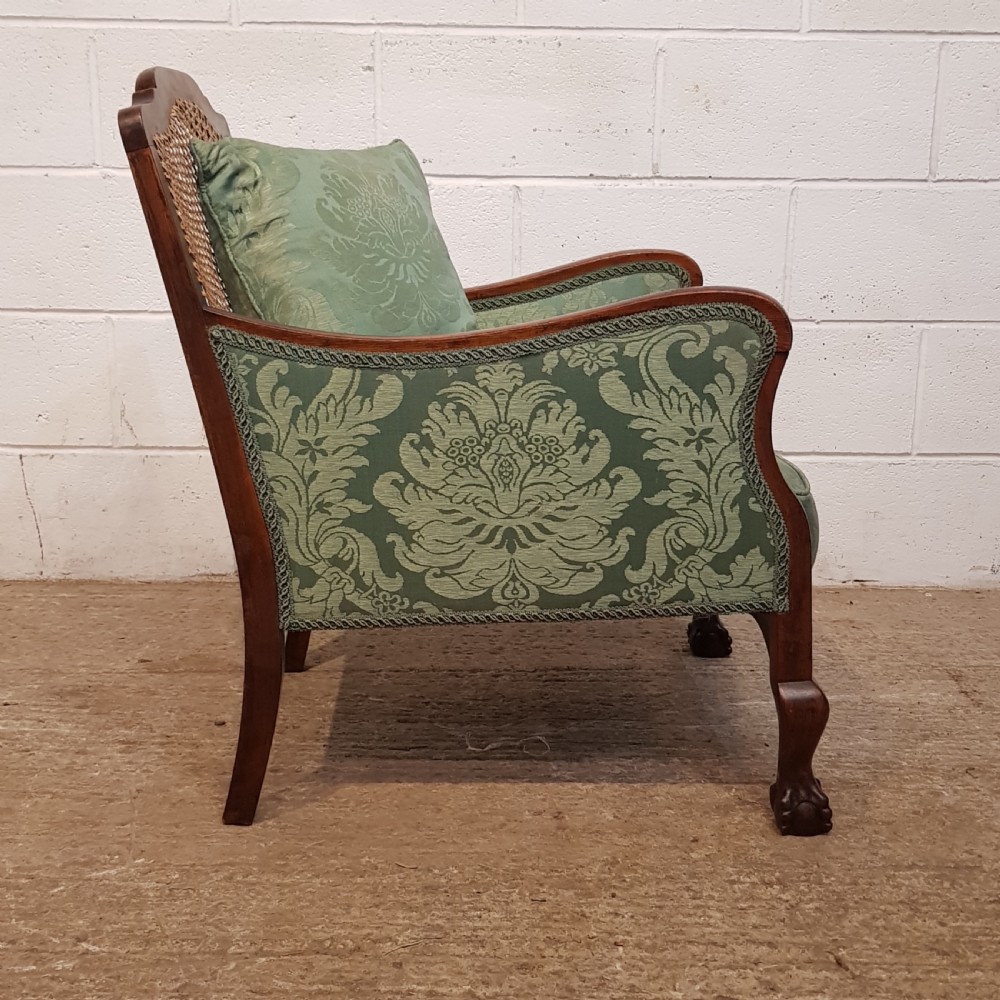 ANTIQUE PAIR SPLIT CANE BERGER MAHOGANY FRAMED ARMCHAIRS C1910 View VIII