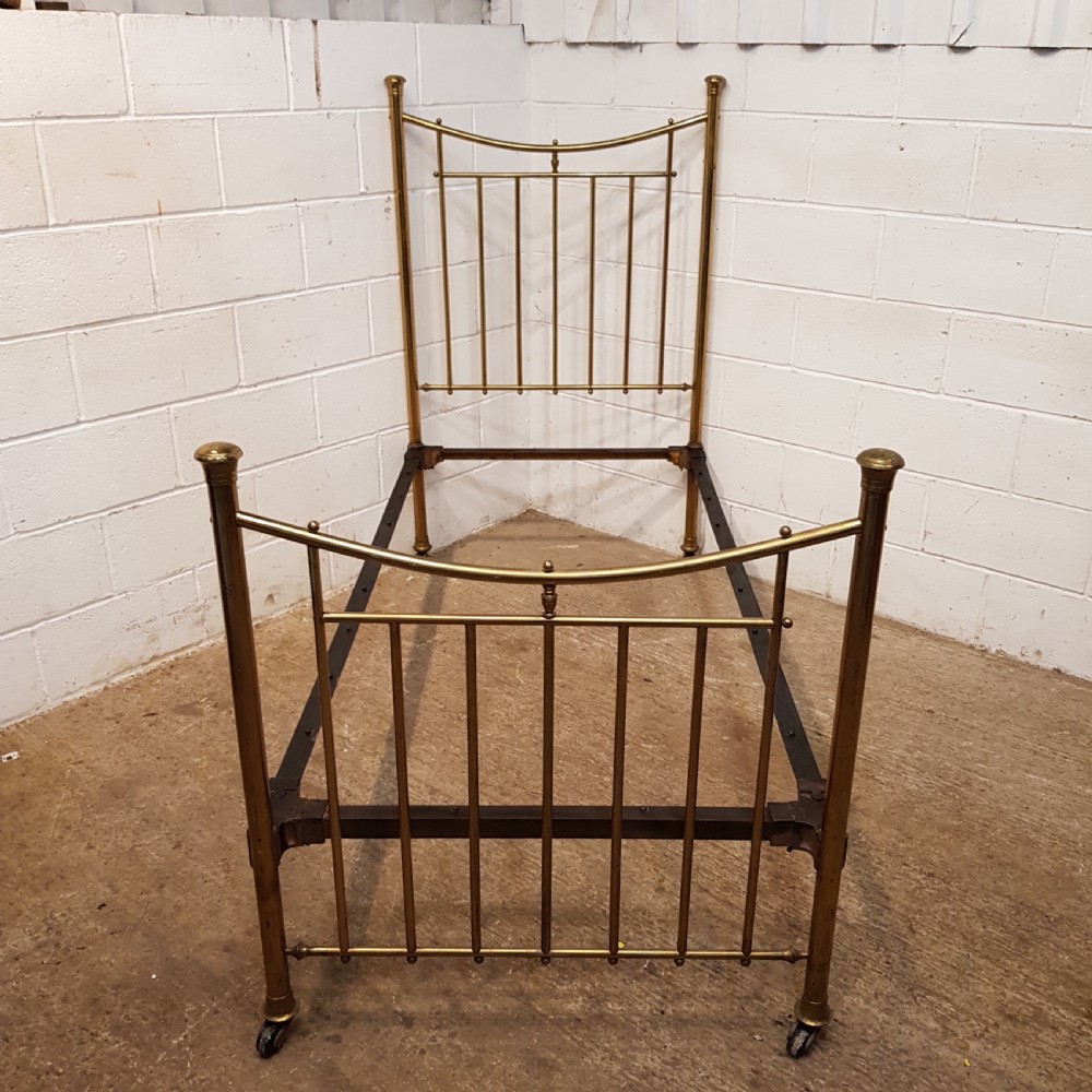 ANTIQUE VICTORIAN PAIR BRASS SINGLE BEDS C1880 View II