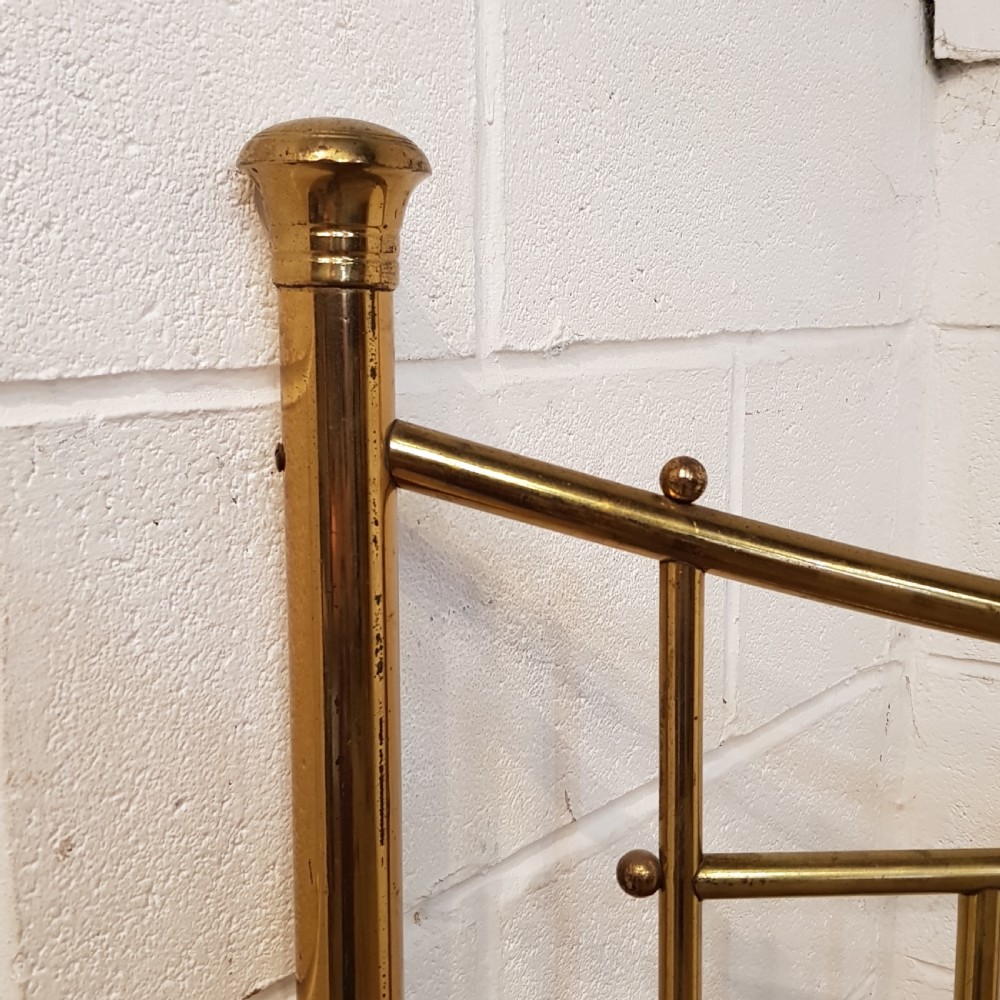 ANTIQUE VICTORIAN PAIR BRASS SINGLE BEDS C1880 View V